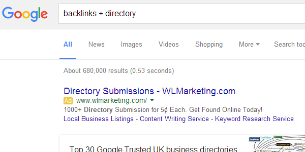 Get some free directory backlinks if you can