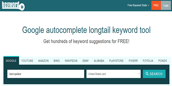 Now search for your blog titles using keyword.io