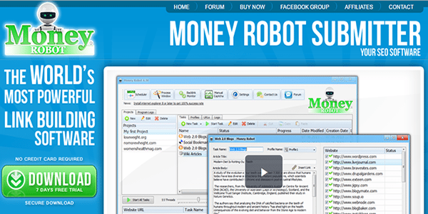 The Money Robot software is very effective at building Web 2.0 backlinks