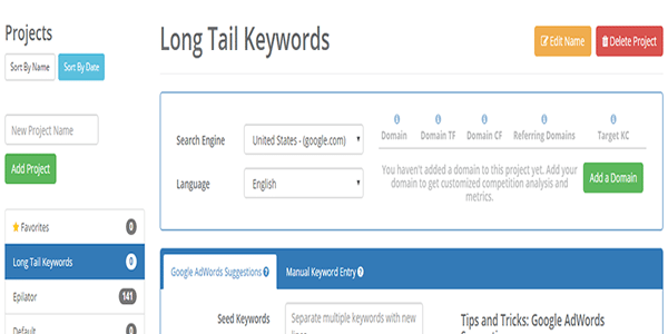 Select language and search engine to use