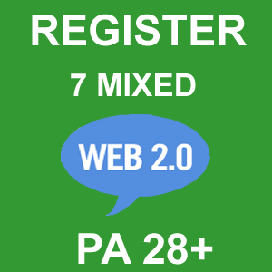 Register 7 Mixed Web 2.0 Blogs PA 28 Plus