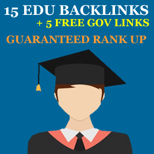 Buy 15 Edu Backlinks and 5 Free Gov Backlinks