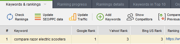 Search Engine Keyword Ranking