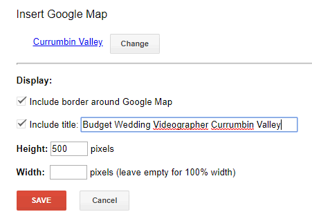 set the TITLE for your Google MAP