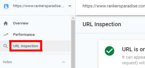 Select URL Inspection