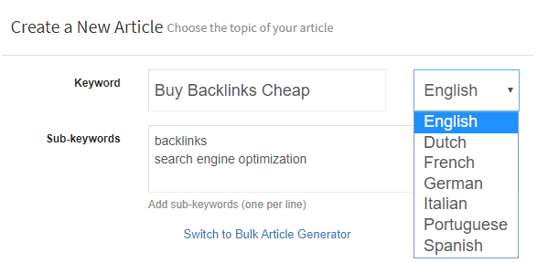 Choose keyword and content topic