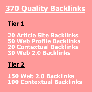 370 Tier 1 and 2 Quality Backlinks