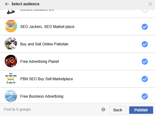 how to bulk post to many Facebook groups