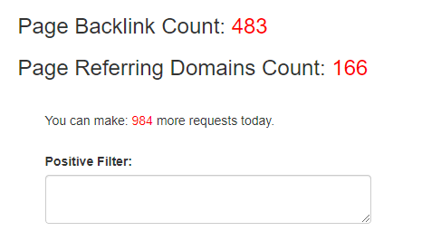 Page Backlink Count