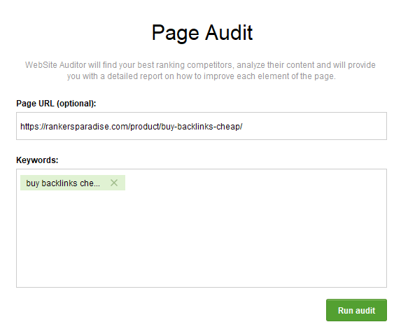 SEO Tool To Run An On-Page SEO Audit