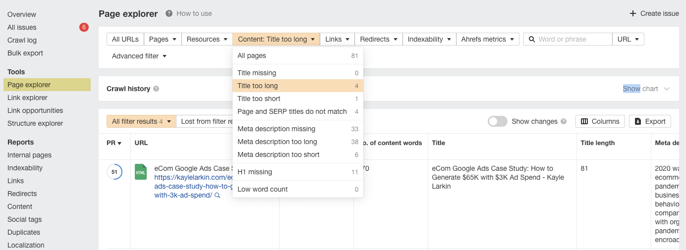 How to check if your META TITLE is too long