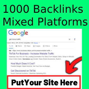 1000 Backlinks de plataformas mistas - Tudo em um serviço de SEO