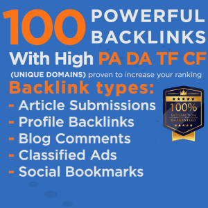 100 quality backlinks from 100 different IPs
