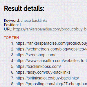 Rankers Paradise #1 Google backlinks service