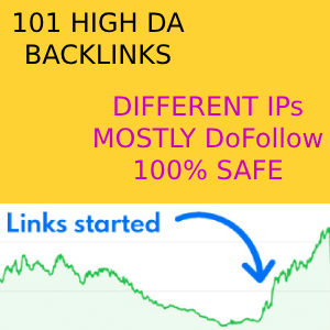 101 backlinks from different IPs with high DA and PR