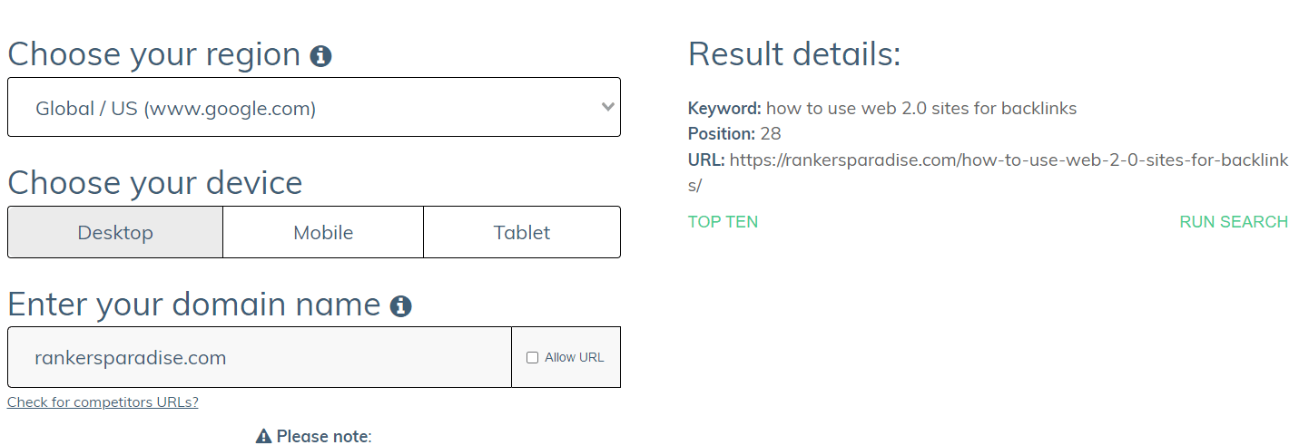 23rd July 2024 keyword ranking results