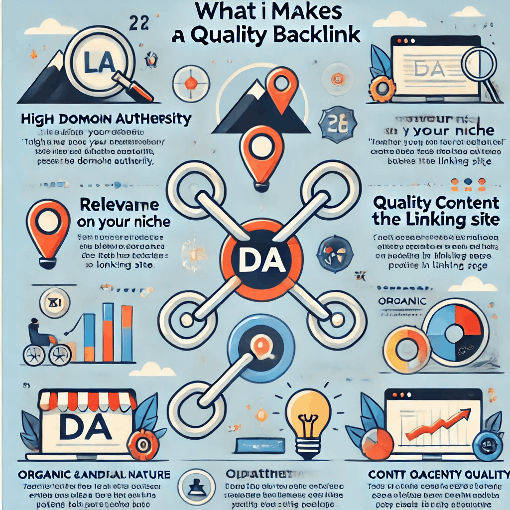 The image reveals tips in what makes a quality backlink