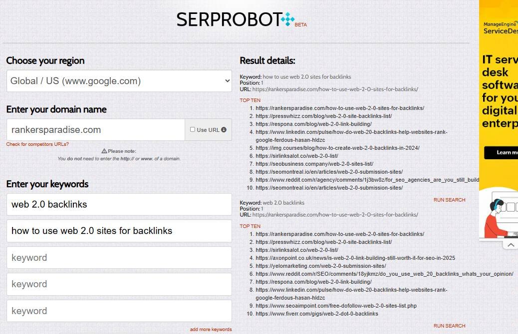 Showing keyword ranking results for Rankers Paradise