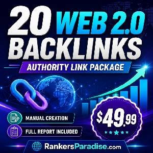 Rank Boost Web 2.0 Authority Link Package – 20 Premium Backlinks
