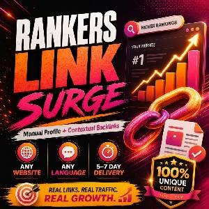 Rankers Link Surge: Manual Profile, Article & Contextual Backlink Package