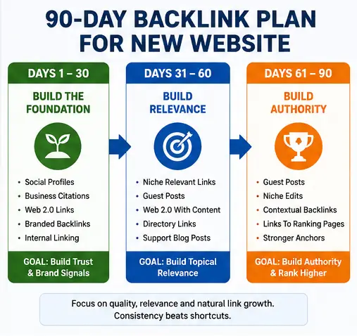 90 day backlink plan for new website