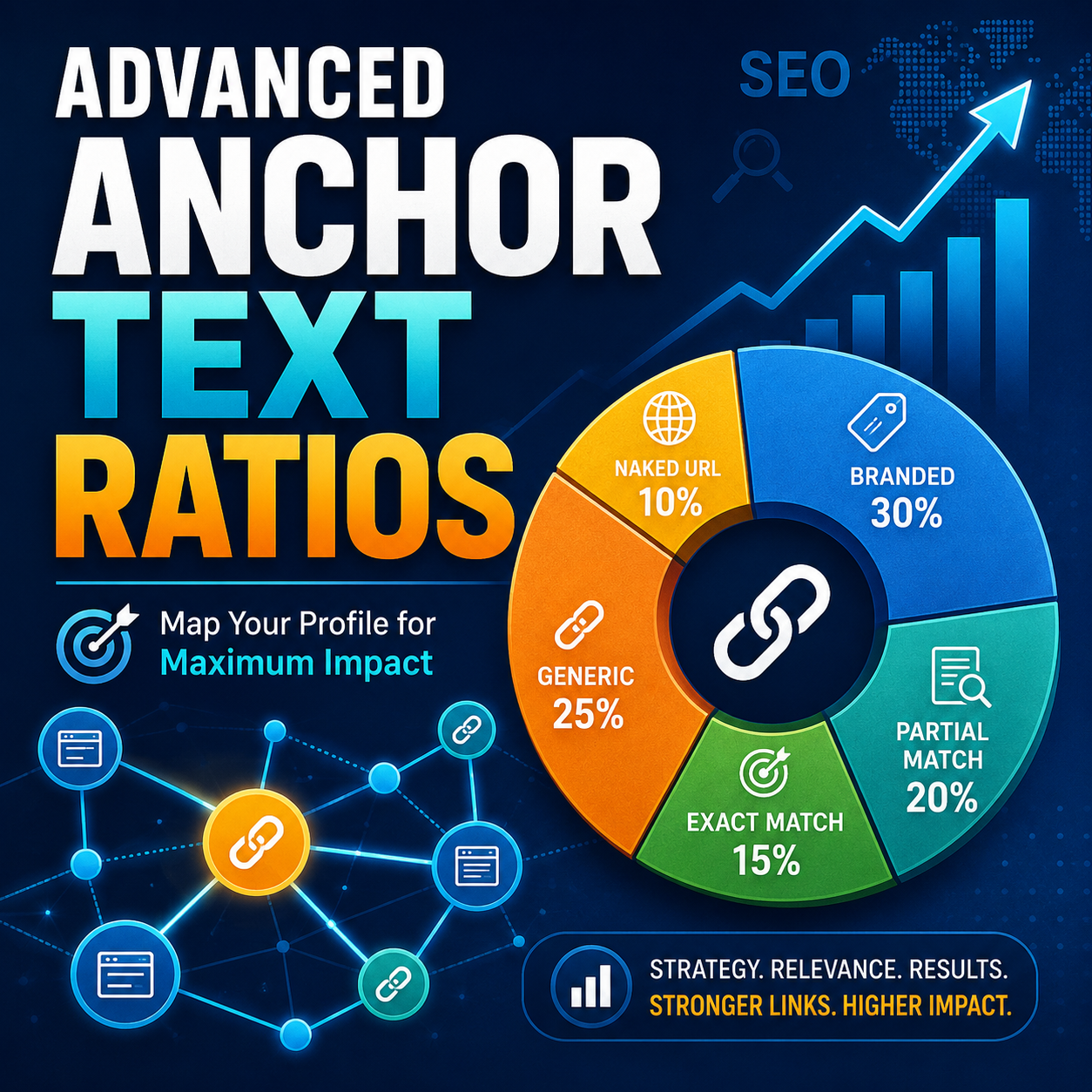 Image shows safe anchor text ratios to use on backlinks