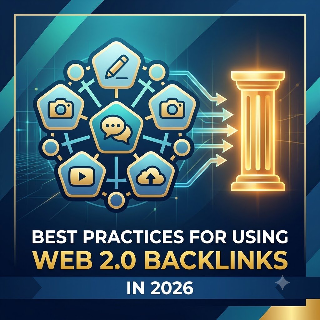 Image shows best practices to use web 2.0 backlinks in June 2026