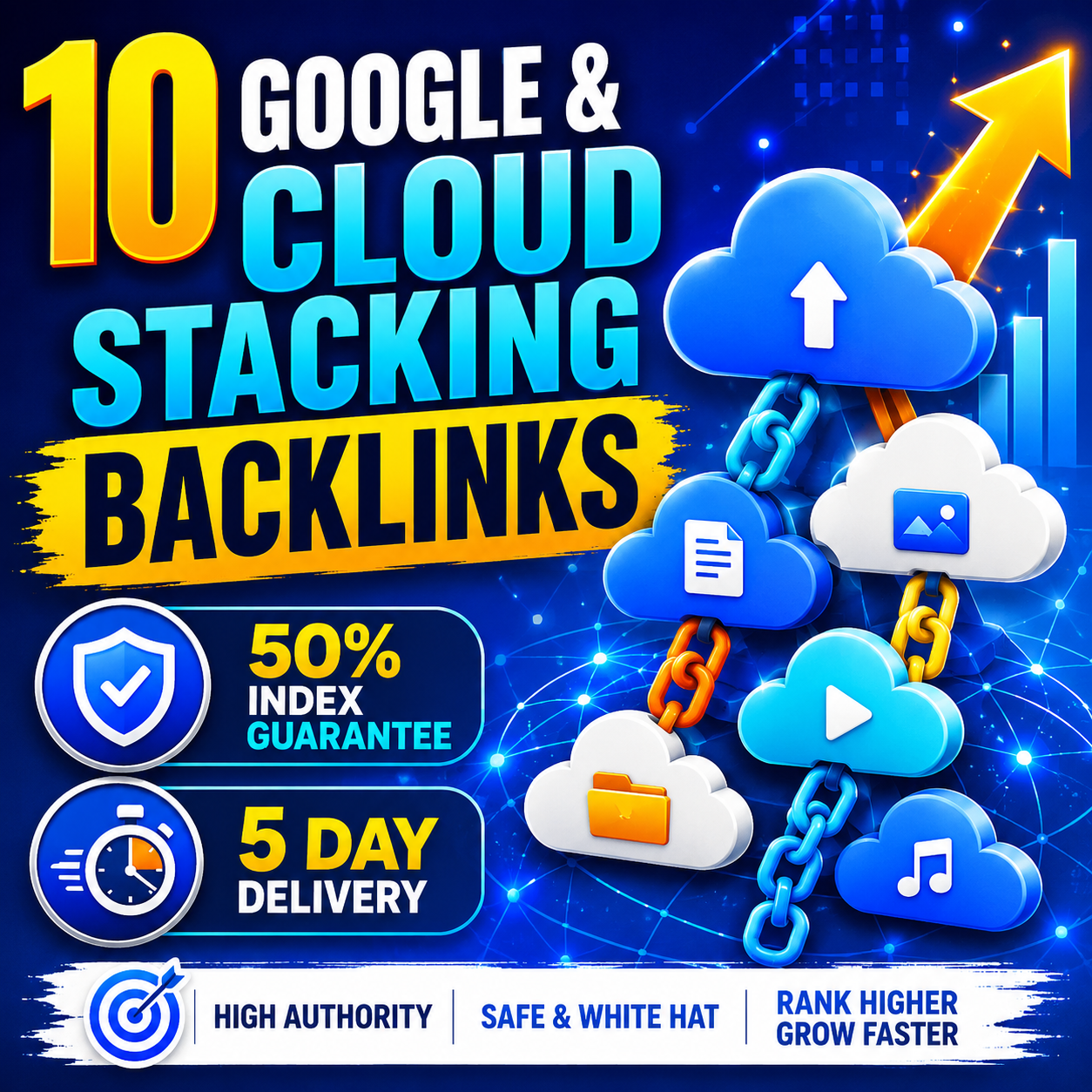 Buy 10 high DA cloud based backlinks