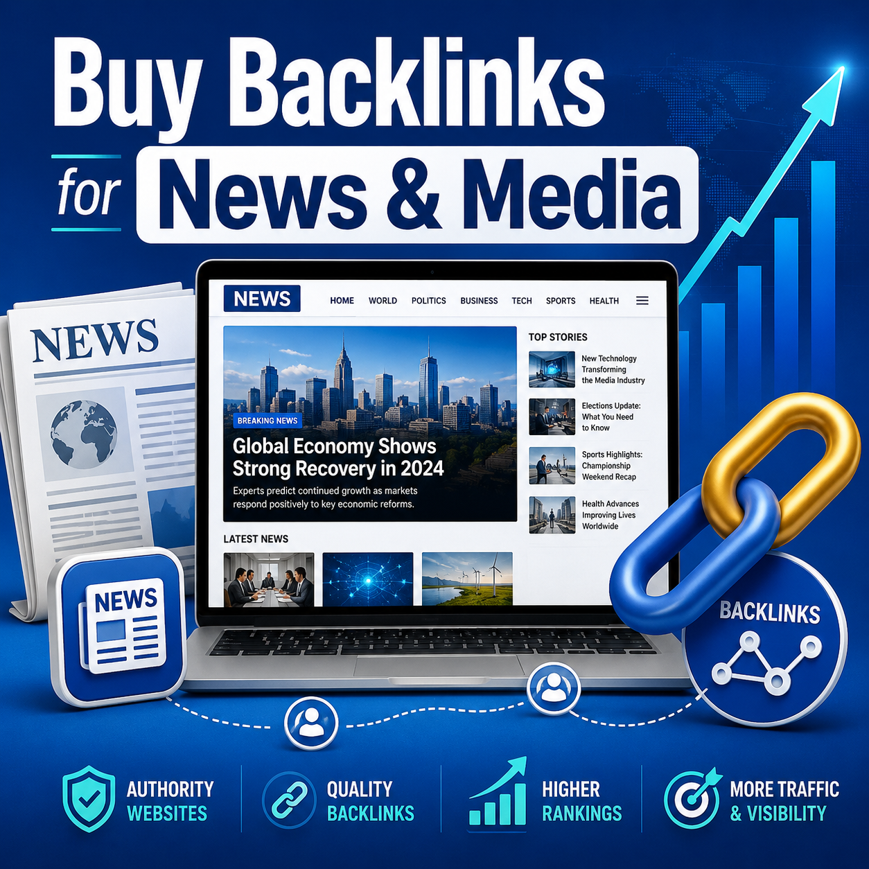 Image shows how authority websites are the best option to buy backlinks for news and media websites