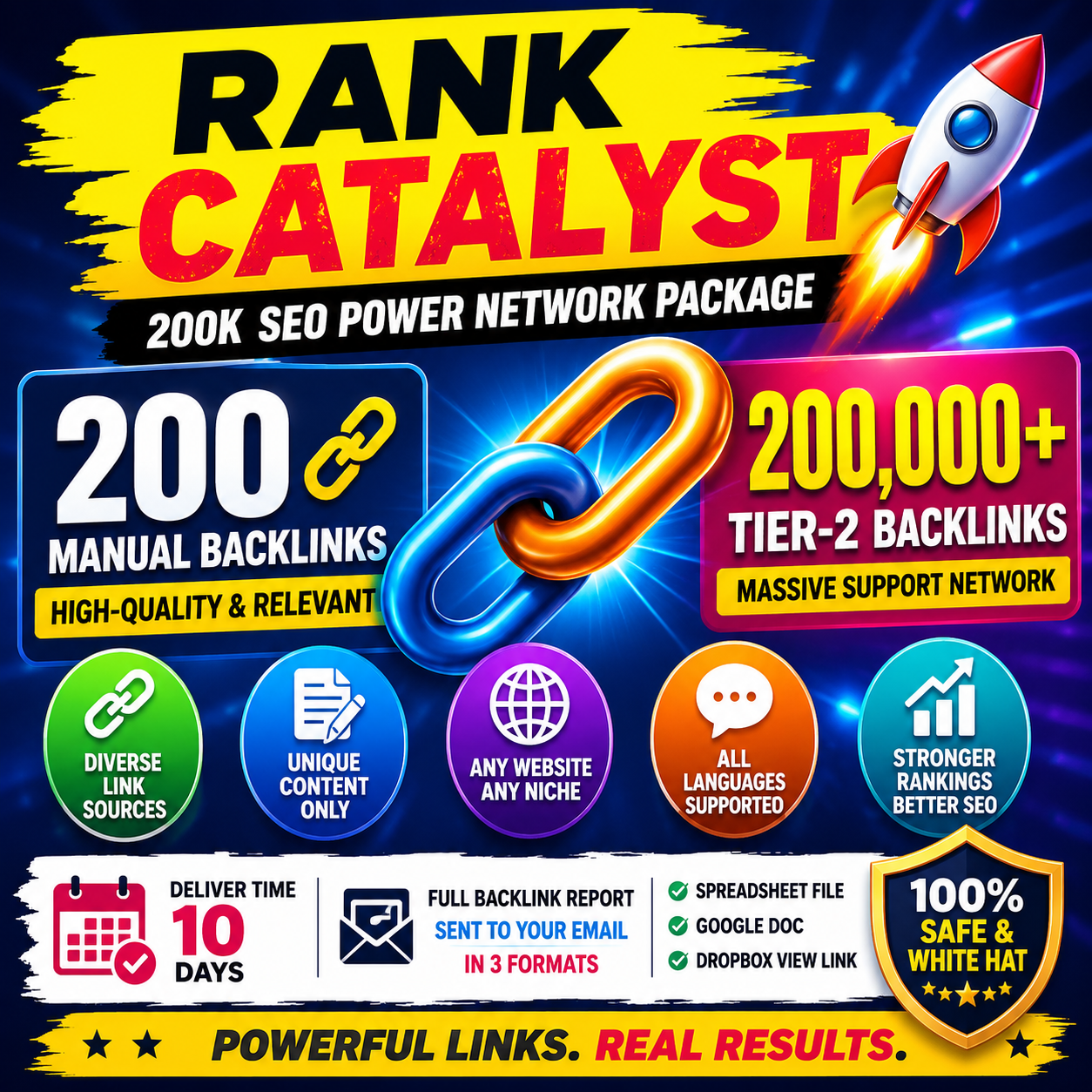 200K SEO power backlinks package from Rankers Paradise