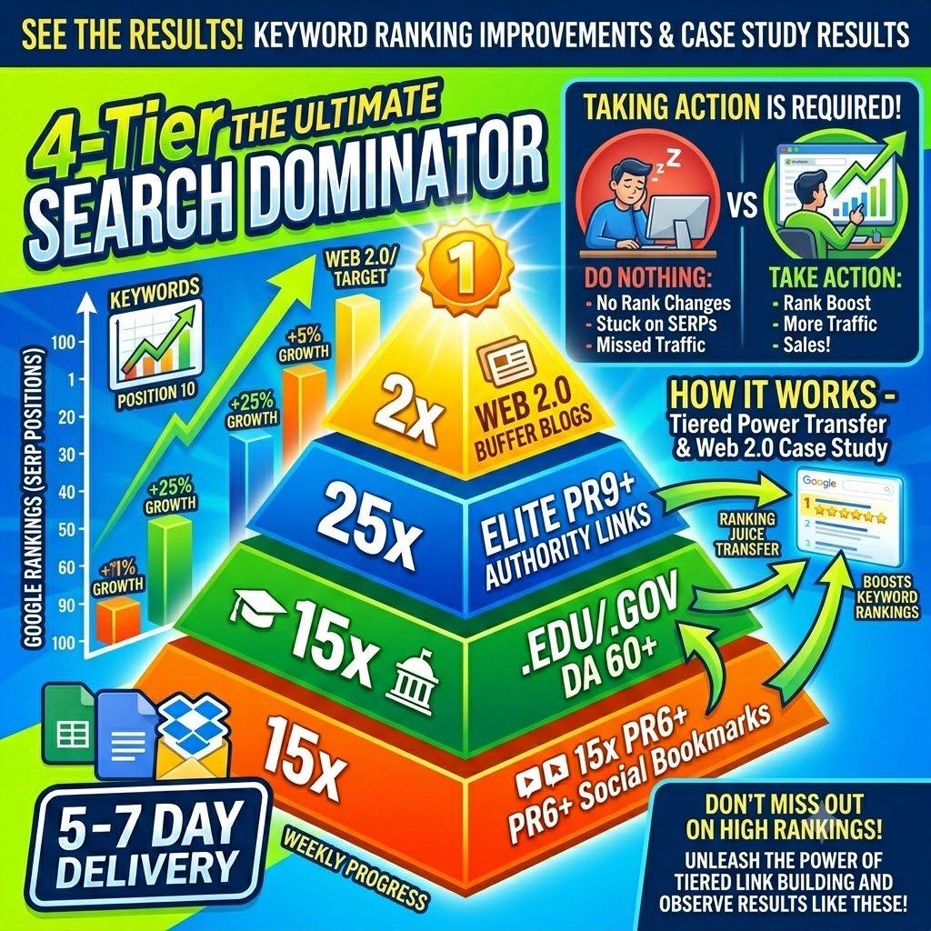 How keyword rankings change with the 4-Tier backlinks service from Rankers Paradise