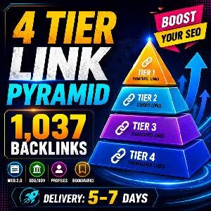 4 tier link pyramid backlinks service with 1,037 SEO links