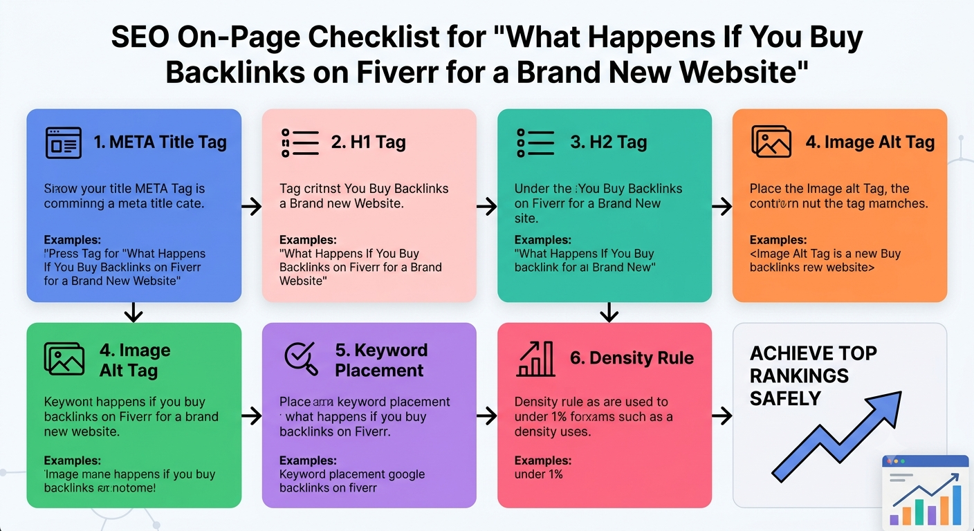 what happens if you buy backlinks on fiverr for a brand new website SEO checklist infographic