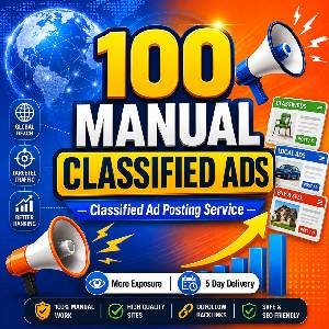 classified ad posting service with 100 manual classified ads
