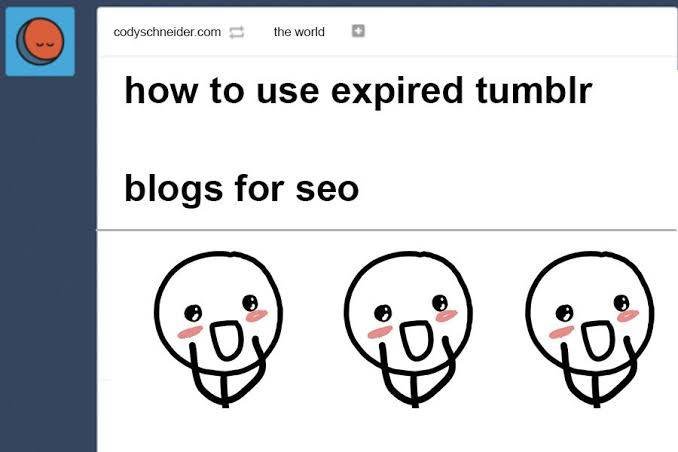 Diagram showing how expired Tumblr blogs have built-in backlink authority for SEO