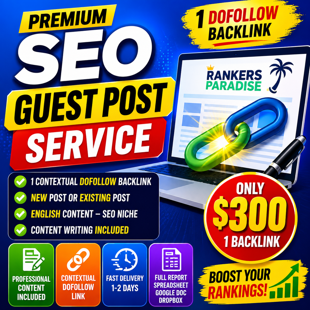 Guest post backlink building service to increase search rankings and online authority