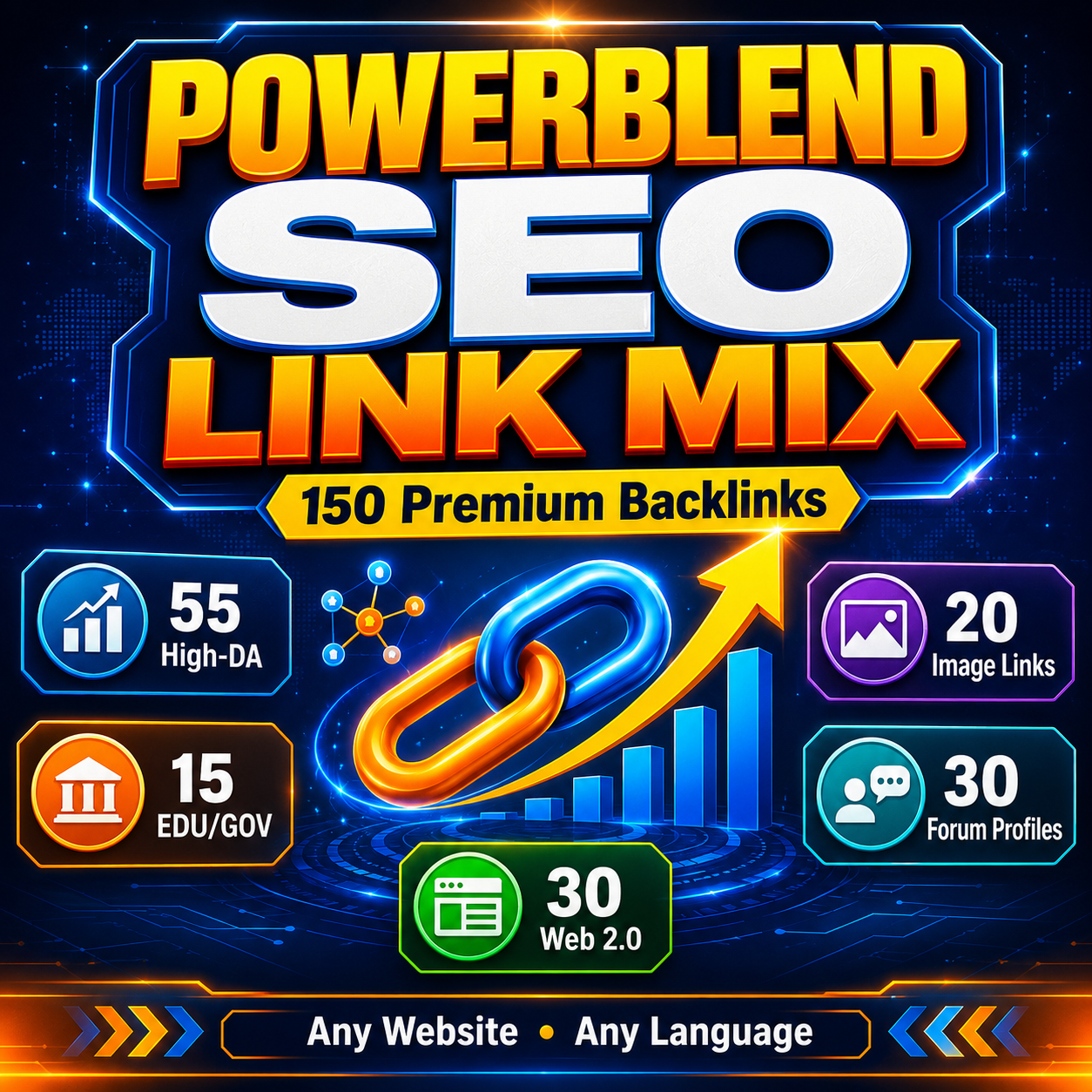mixed SEO backlink package for any website in any language
