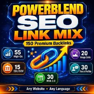 PowerBlend SEO Link Mix 150 premium backlinks for any website