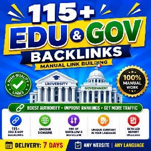 115+ EDU GOV backlinks manual link building service