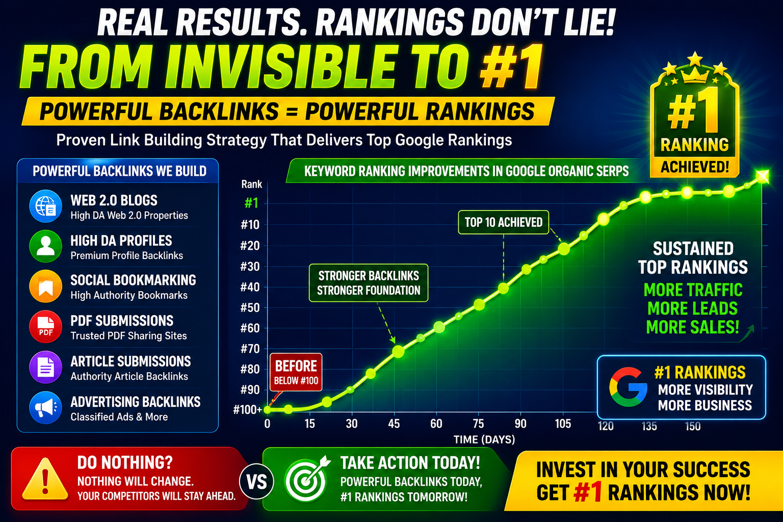 3 tier semantic link building strategy showing improved Google organic keyword rankings with backlink growth chart