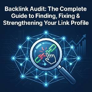 Backlink audit guide showing SEO link analysis and website authority improvements