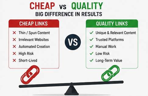Cheap vs quality Web 2.0 backlinks comparison