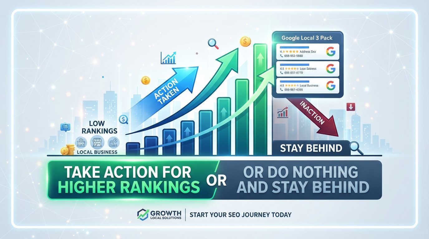 SEO graph showing keyword ranking improvements moving into the Google Local 3 Pack