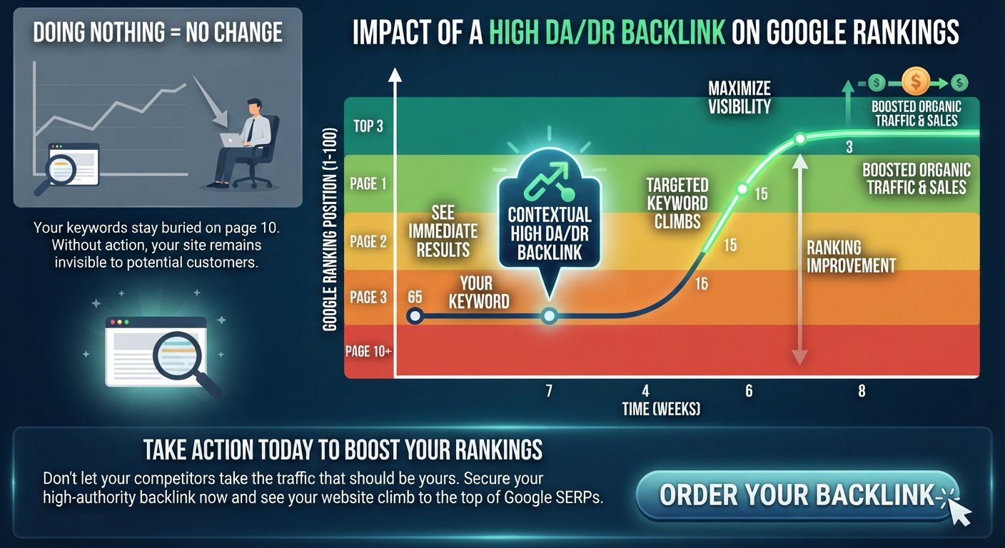 Google Organic SERP Ranking Growth Graph for High DA DR Backlinks