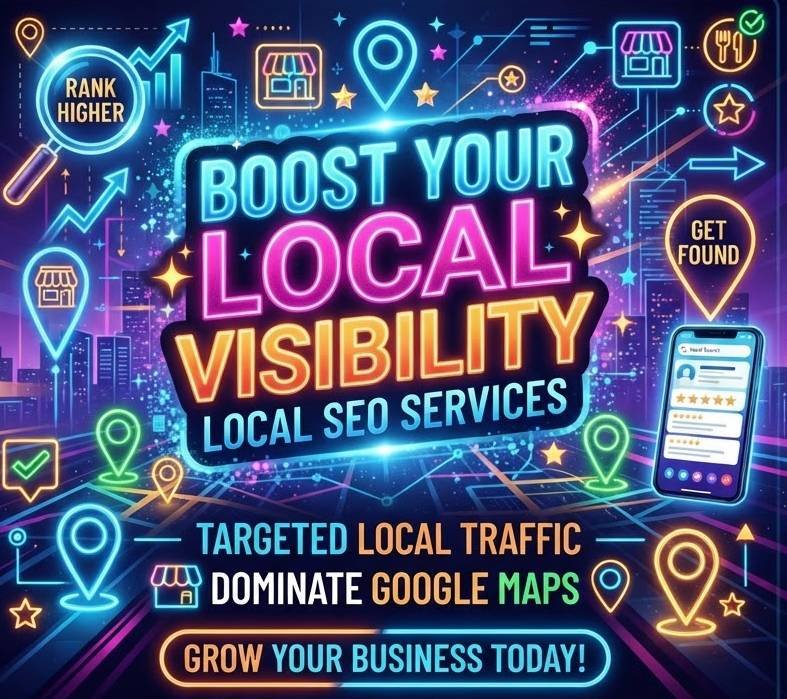 Local SEO directory submissions graphic highlighting business visibility