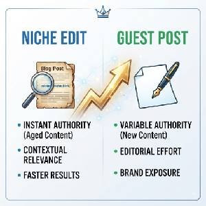 Niche Edit vs Guest Post Comparison: Which Link Strategy is Faster