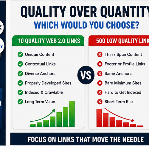Quality vs quantity comparison of Web 2.0 backlinks