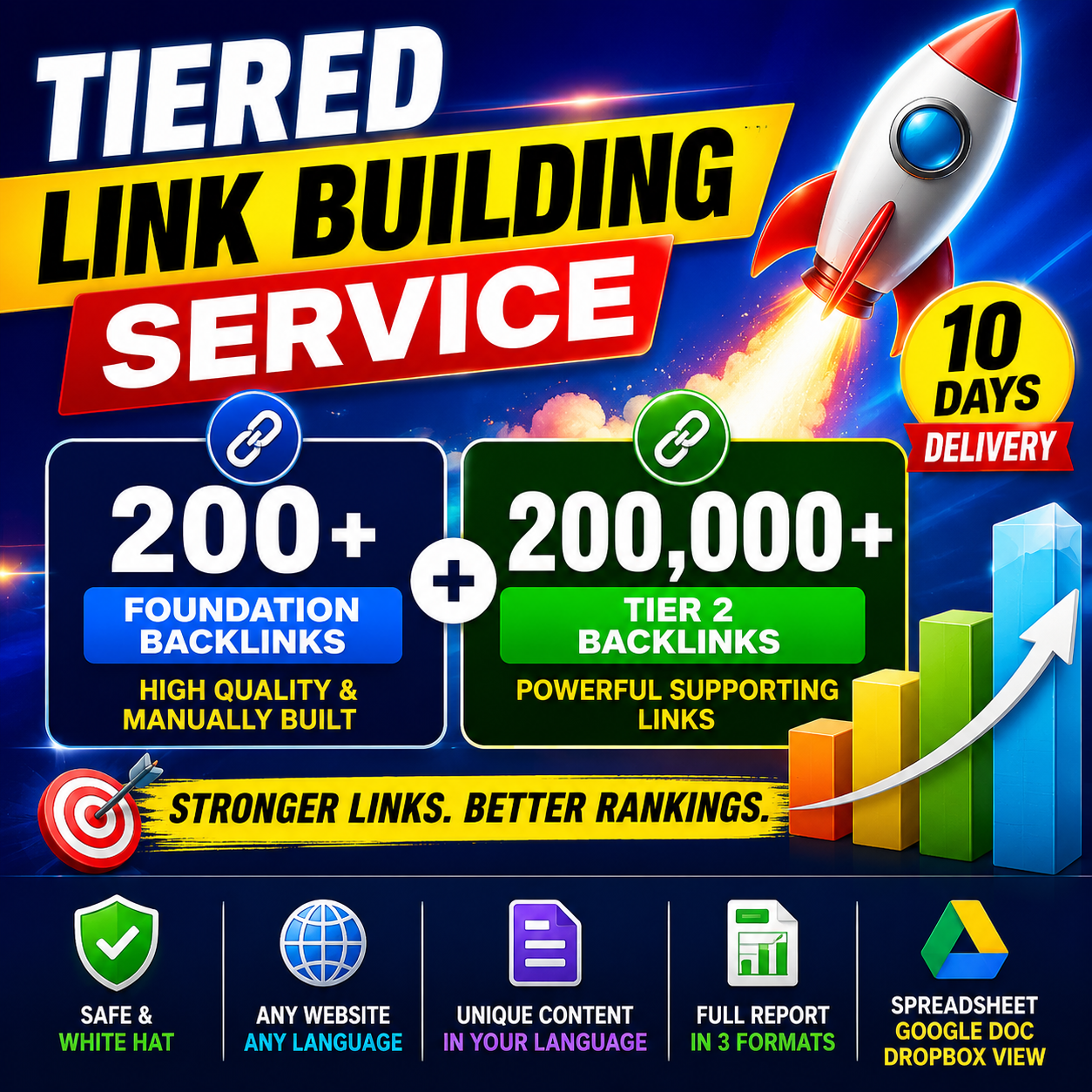 Tier 2 backlinks package with foundation links and supporting link building