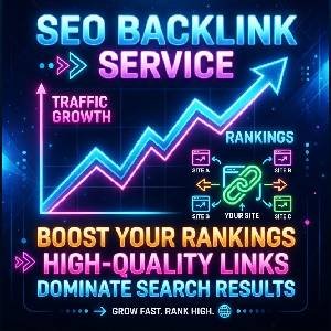 All In One Backlink Service graphic showing traffic growth and SEO rankings
