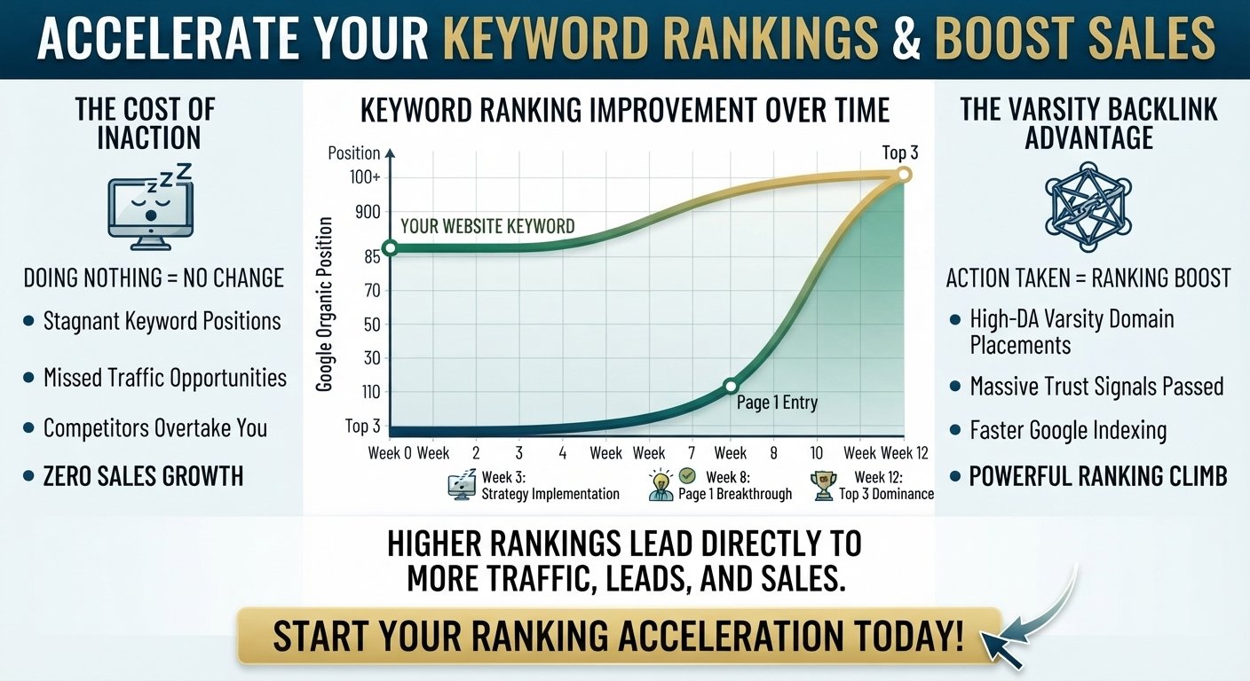 Keyword Ranking Growth Graph for Varsity Backlinks and Tier-2 SEO Service